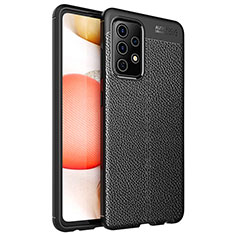 Coque Silicone Gel Motif Cuir Housse Etui pour Samsung Galaxy A52s 5G Noir