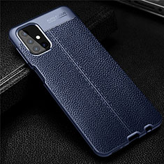 Coque Silicone Gel Motif Cuir Housse Etui pour Samsung Galaxy M31s Bleu