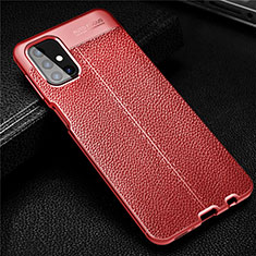 Coque Silicone Gel Motif Cuir Housse Etui pour Samsung Galaxy M31s Rouge