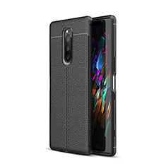 Coque Silicone Gel Motif Cuir Housse Etui pour Sony Xperia 1 Noir