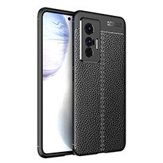 Coque Silicone Gel Motif Cuir Housse Etui pour Vivo X70t Noir