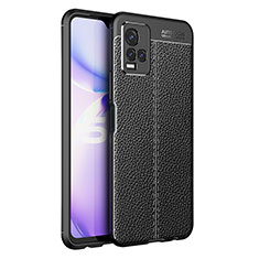 Coque Silicone Gel Motif Cuir Housse Etui pour Vivo Y33T Noir