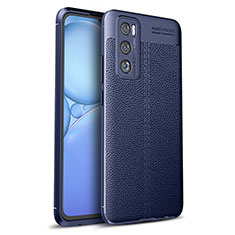 Coque Silicone Gel Motif Cuir Housse Etui pour Vivo Y70 (2020) Bleu