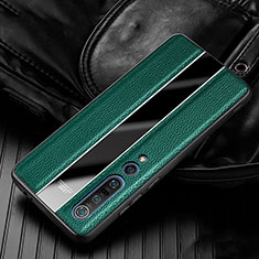 Coque Silicone Gel Motif Cuir Housse Etui pour Xiaomi Mi 10 Pro Vert