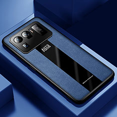 Coque Silicone Gel Motif Cuir Housse Etui pour Xiaomi Mi 11 Ultra 5G Bleu