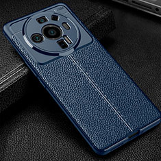 Coque Silicone Gel Motif Cuir Housse Etui pour Xiaomi Mi 12 Ultra 5G Bleu