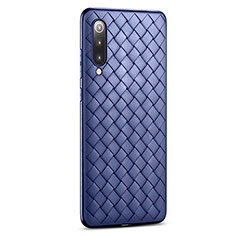 Coque Silicone Gel Motif Cuir Housse Etui pour Xiaomi Mi 9 Pro Bleu