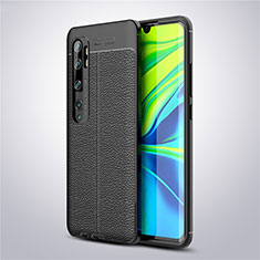 Coque Silicone Gel Motif Cuir Housse Etui pour Xiaomi Mi Note 10 Pro Noir