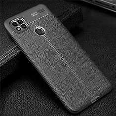 Coque Silicone Gel Motif Cuir Housse Etui pour Xiaomi POCO C3 Noir