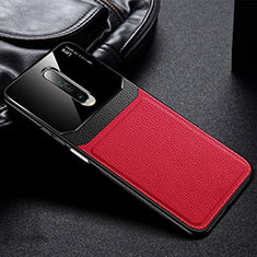 Coque Silicone Gel Motif Cuir Housse Etui pour Xiaomi Poco X2 Rouge