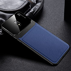 Coque Silicone Gel Motif Cuir Housse Etui pour Xiaomi Redmi 8A Bleu