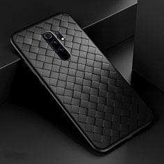 Coque Silicone Gel Motif Cuir Housse Etui pour Xiaomi Redmi 9 Noir