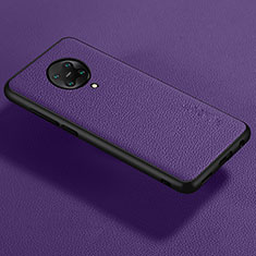 Coque Silicone Gel Motif Cuir Housse Etui pour Xiaomi Redmi K30 Pro Zoom Violet