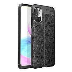 Coque Silicone Gel Motif Cuir Housse Etui pour Xiaomi Redmi Note 10 5G Noir