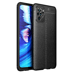 Coque Silicone Gel Motif Cuir Housse Etui pour Xiaomi Redmi Note 11 SE India 4G Noir