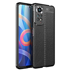 Coque Silicone Gel Motif Cuir Housse Etui pour Xiaomi Redmi Note 11S 4G Noir