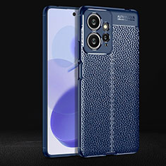 Coque Silicone Gel Motif Cuir Housse Etui pour Xiaomi Redmi Note 12 4G Bleu