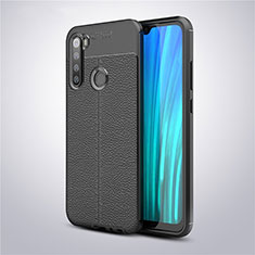 Coque Silicone Gel Motif Cuir Housse Etui pour Xiaomi Redmi Note 8 (2021) Noir