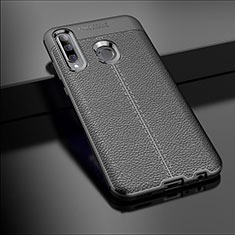 Coque Silicone Gel Motif Cuir Housse Etui S01 pour Huawei Honor 20 Lite Noir