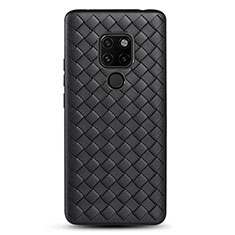 Coque Silicone Gel Motif Cuir Housse Etui S01 pour Huawei Mate 20 Noir