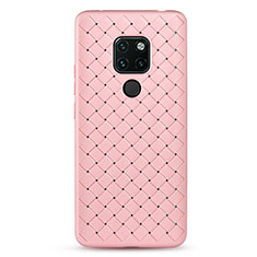 Coque Silicone Gel Motif Cuir Housse Etui S01 pour Huawei Mate 20 Rose