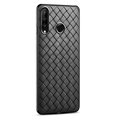 Coque Silicone Gel Motif Cuir Housse Etui S01 pour Huawei Nova 4e Noir