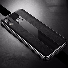 Coque Silicone Gel Motif Cuir Housse Etui S01 pour Huawei P Smart+ Plus Noir