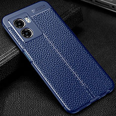 Coque Silicone Gel Motif Cuir Housse Etui S01 pour OnePlus Nord N300 5G Bleu