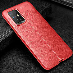 Coque Silicone Gel Motif Cuir Housse Etui S01 pour Oppo A94 5G Rouge