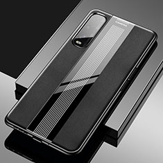 Coque Silicone Gel Motif Cuir Housse Etui S01 pour Oppo Find X2 Noir