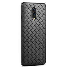 Coque Silicone Gel Motif Cuir Housse Etui S01 pour Oppo Realme X Noir