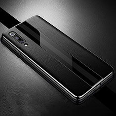 Coque Silicone Gel Motif Cuir Housse Etui S01 pour Xiaomi Mi 9 Pro Noir