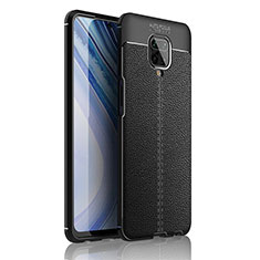 Coque Silicone Gel Motif Cuir Housse Etui S01 pour Xiaomi Poco M2 Pro Noir