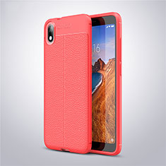 Coque Silicone Gel Motif Cuir Housse Etui S01 pour Xiaomi Redmi 7A Rouge