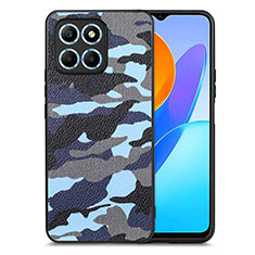 Coque Silicone Gel Motif Cuir Housse Etui S01D pour Huawei Honor 70 Lite 5G Bleu