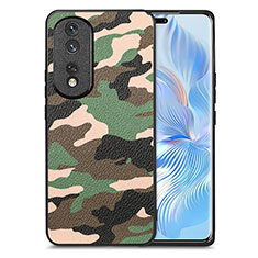 Coque Silicone Gel Motif Cuir Housse Etui S01D pour Huawei Honor 80 Pro Flat 5G Vert