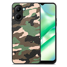 Coque Silicone Gel Motif Cuir Housse Etui S01D pour Realme C33 (2023) Vert