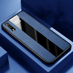 Coque Silicone Gel Motif Cuir Housse Etui S02 pour Huawei Honor 9X Bleu