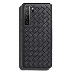 Coque Silicone Gel Motif Cuir Housse Etui S02 pour Huawei Nova 7 SE 5G Noir