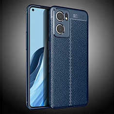 Coque Silicone Gel Motif Cuir Housse Etui S02 pour OnePlus Nord CE 2 5G Bleu