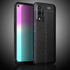 Coque Silicone Gel Motif Cuir Housse Etui S02 pour Oppo A93s 5G Noir