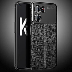 Coque Silicone Gel Motif Cuir Housse Etui S02 pour Oppo K10 5G Noir