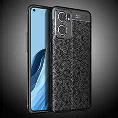 Coque Silicone Gel Motif Cuir Housse Etui S02 pour Oppo Reno7 5G Noir