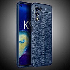 Coque Silicone Gel Motif Cuir Housse Etui S02 pour Realme 9 SE 5G Bleu