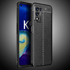 Coque Silicone Gel Motif Cuir Housse Etui S02 pour Realme Q3s 5G Noir