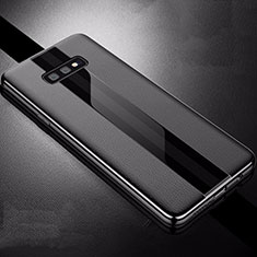 Coque Silicone Gel Motif Cuir Housse Etui S02 pour Samsung Galaxy S10e Noir