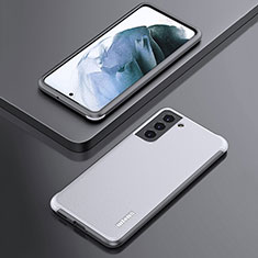 Coque Silicone Gel Motif Cuir Housse Etui S02 pour Samsung Galaxy S22 5G Blanc
