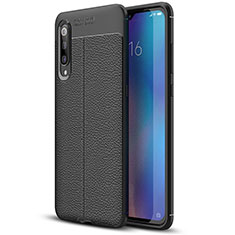 Coque Silicone Gel Motif Cuir Housse Etui S02 pour Xiaomi Mi 9 Noir