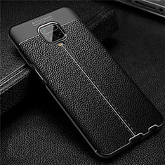 Coque Silicone Gel Motif Cuir Housse Etui S02 pour Xiaomi Poco M2 Pro Noir