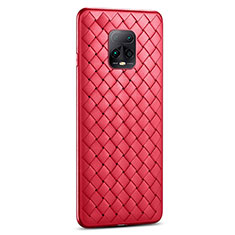 Coque Silicone Gel Motif Cuir Housse Etui S02 pour Xiaomi Redmi 10X Pro 5G Rouge